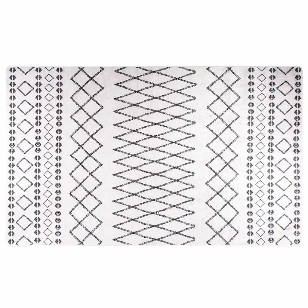 Tappeto Lavabile Nero e Bianco 120x170 cm 373996