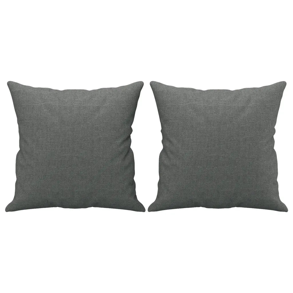 Set di Divani 2 pz con Cuscini Grigio Scuro in Tessuto