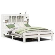 Letto matrimoniale | Letto per adulti | Letto Libreria senza Materasso Bianco 150x200 cm Legno di Pino