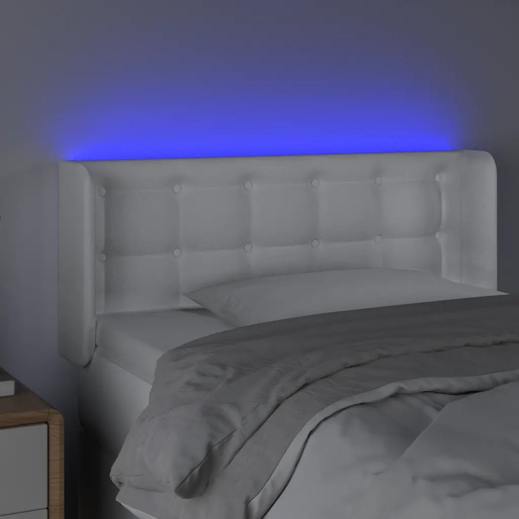 Testiera a LED Bianca 103x16x78/88 cm in Similpelle 3123321
