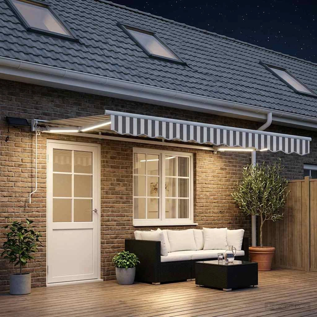 Cornice per Tenda Manuale con LED 5 x 3 m 3426393