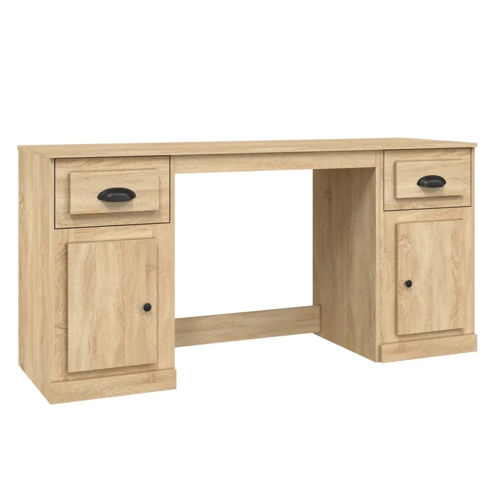 Scrivania da ufficio postazione di lavoro mobile per computer studio con mobiletto rovere Sonoma legno marrone ingegnerizzato 02_0023387
