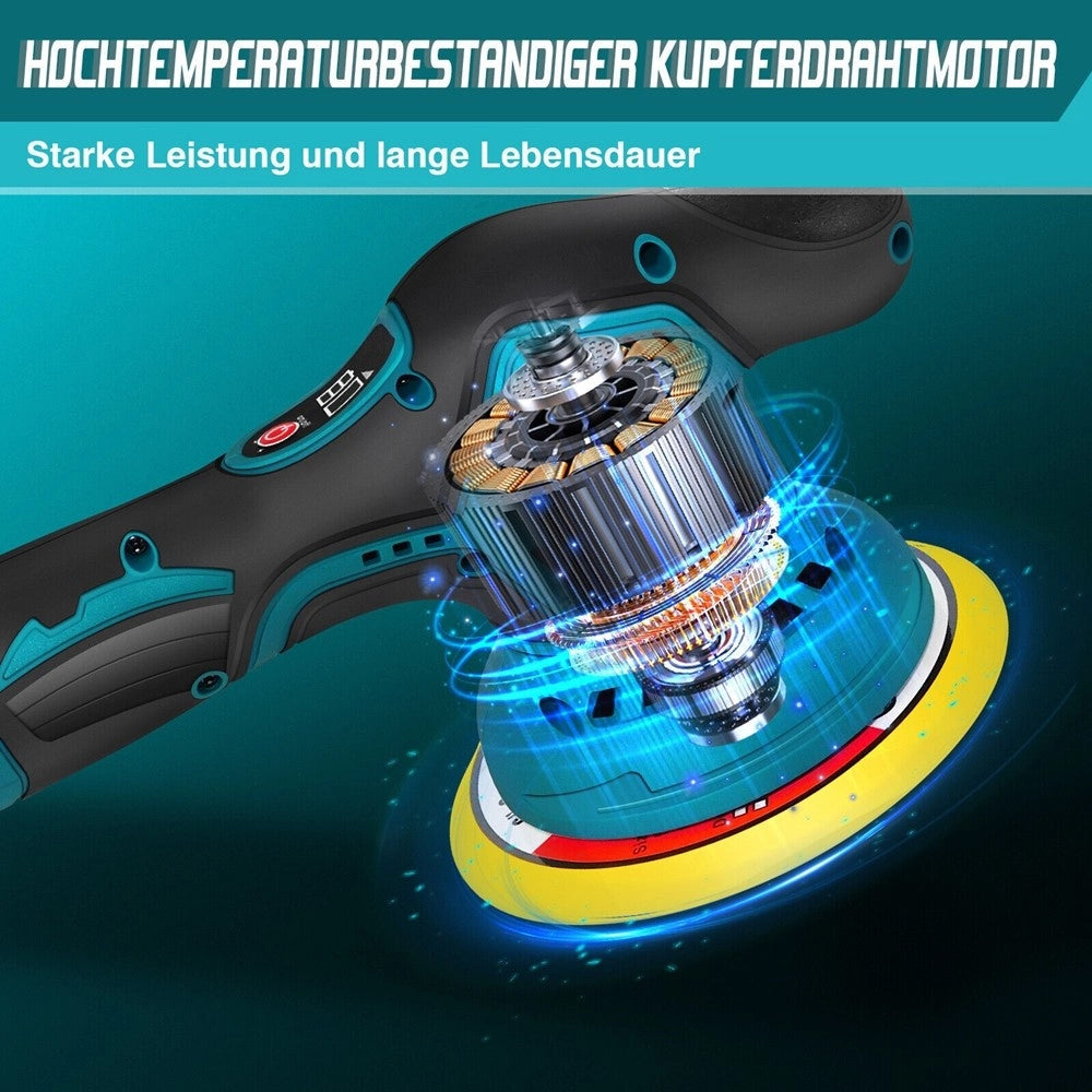 Trade Shop - Lucidatrice Rotorbitale 2 Batterie 12 V 2000 Mah 8 Velocità Levigatrice Per Auto -