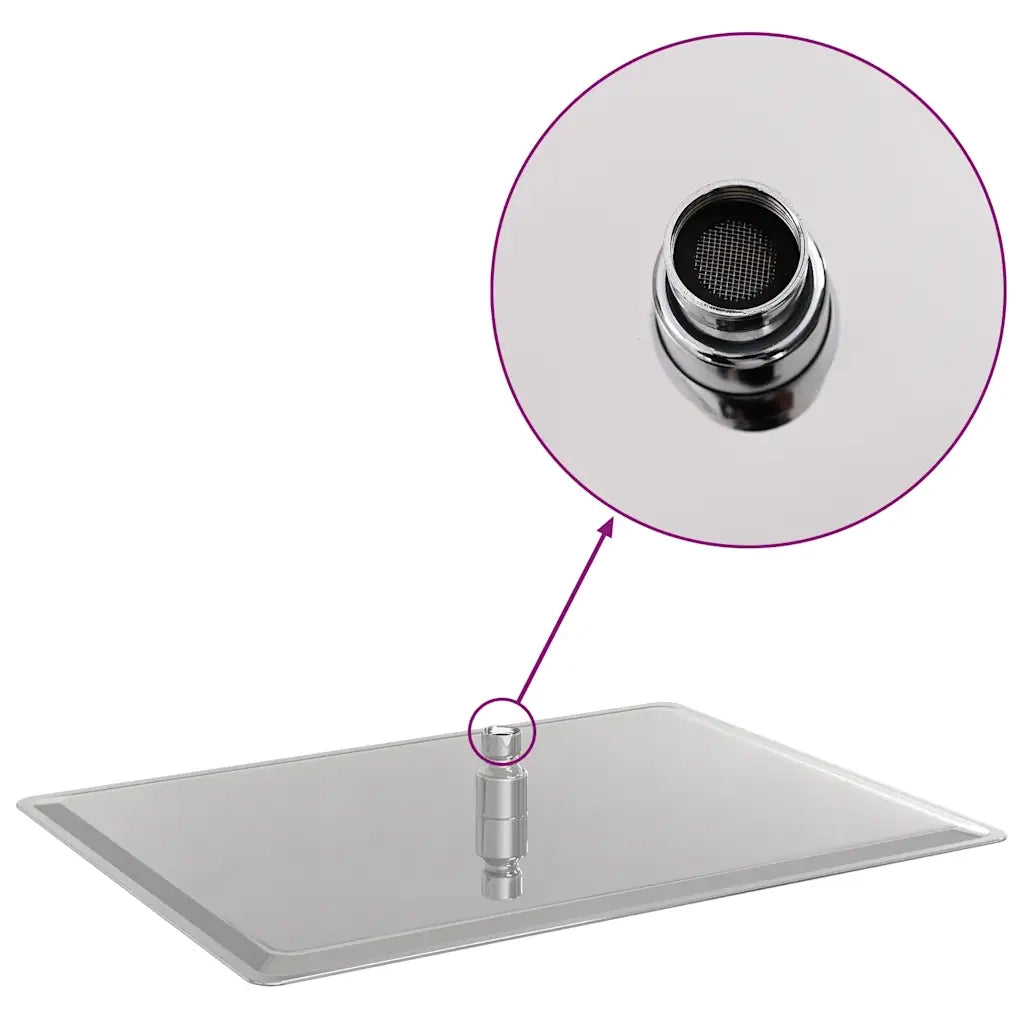 vidaXL Testa Doccia a Pioggia Acciaio Inox 304 40x30 cm Rettangolare