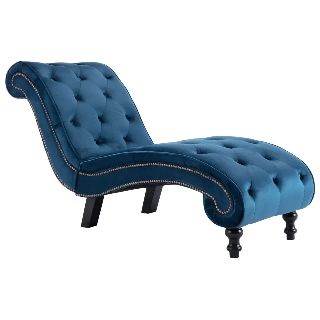 Sedia a Sdraio Blu in Velluto CFW4830053