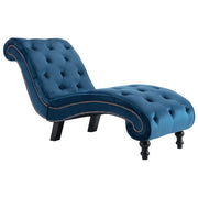 Sedia a Sdraio Blu in Velluto CFW4830053