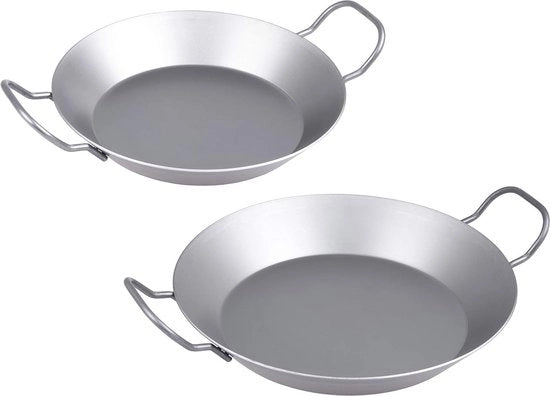 Set di Due Pannetti in Acciaio con Maniglie per Cucina Tradizionale