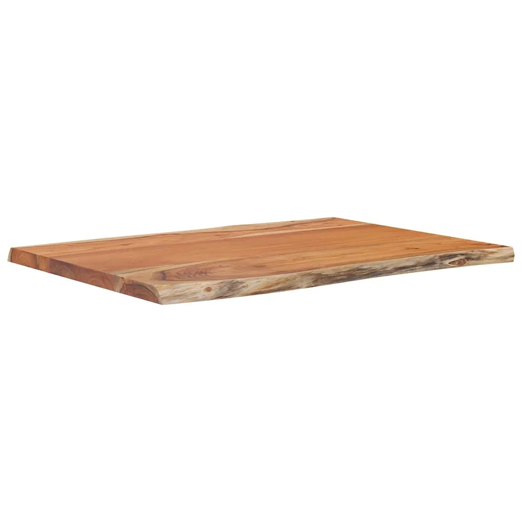 Piano Tavolo 80x60x2,5 cm Rettangolare Legno Acacia Bordi Vivi 370620