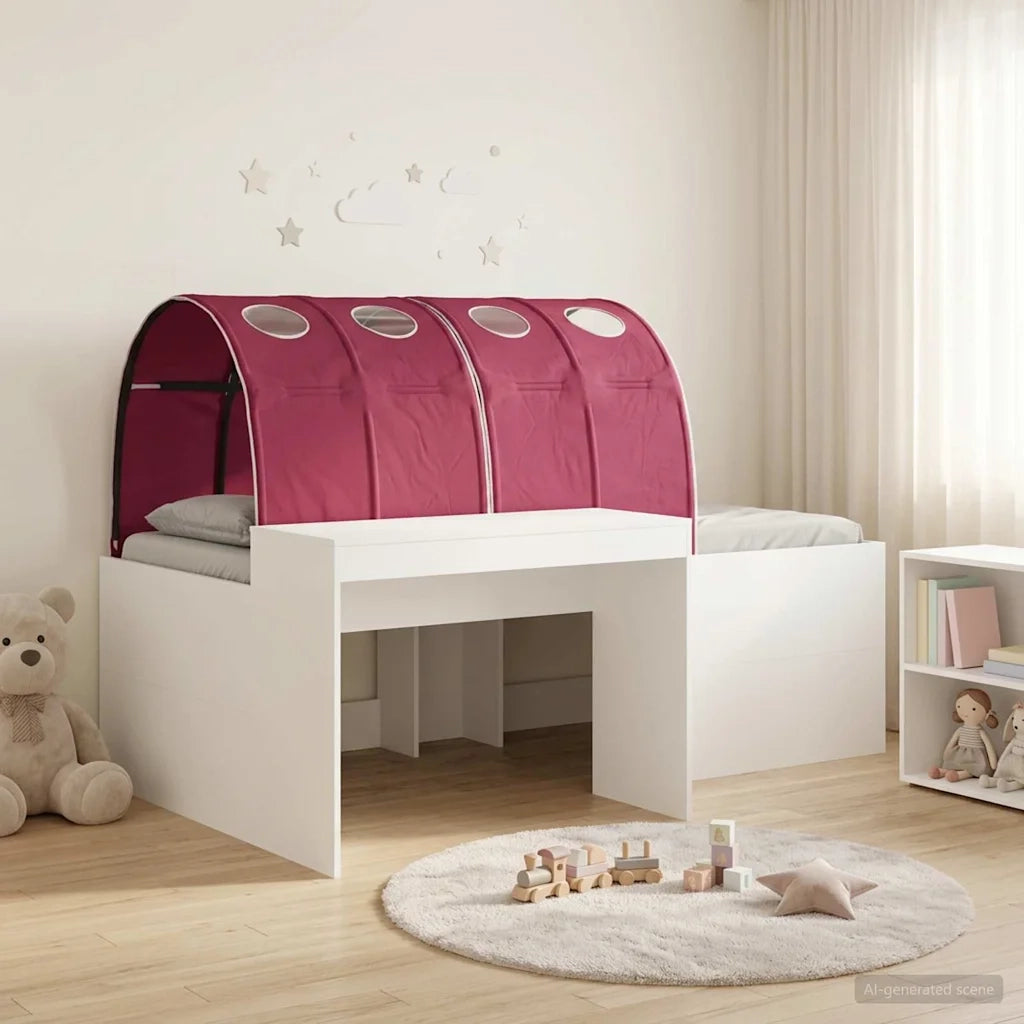 Letto con Tunnel 4 pcs Rovere Artigianale e Rosso