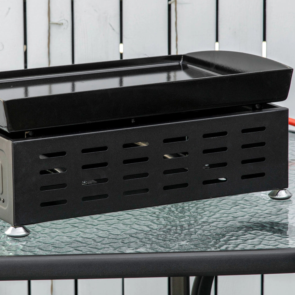 Piastra di Cottura a Gas GPL 48,5x46x21 cm da Tavolo con 2 Bruciatori da 6kW Nero