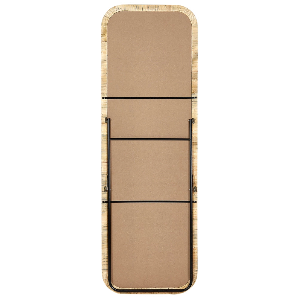 Elegante specchio da terra in rattan naturale 150x50 cm stile boho camera da letto