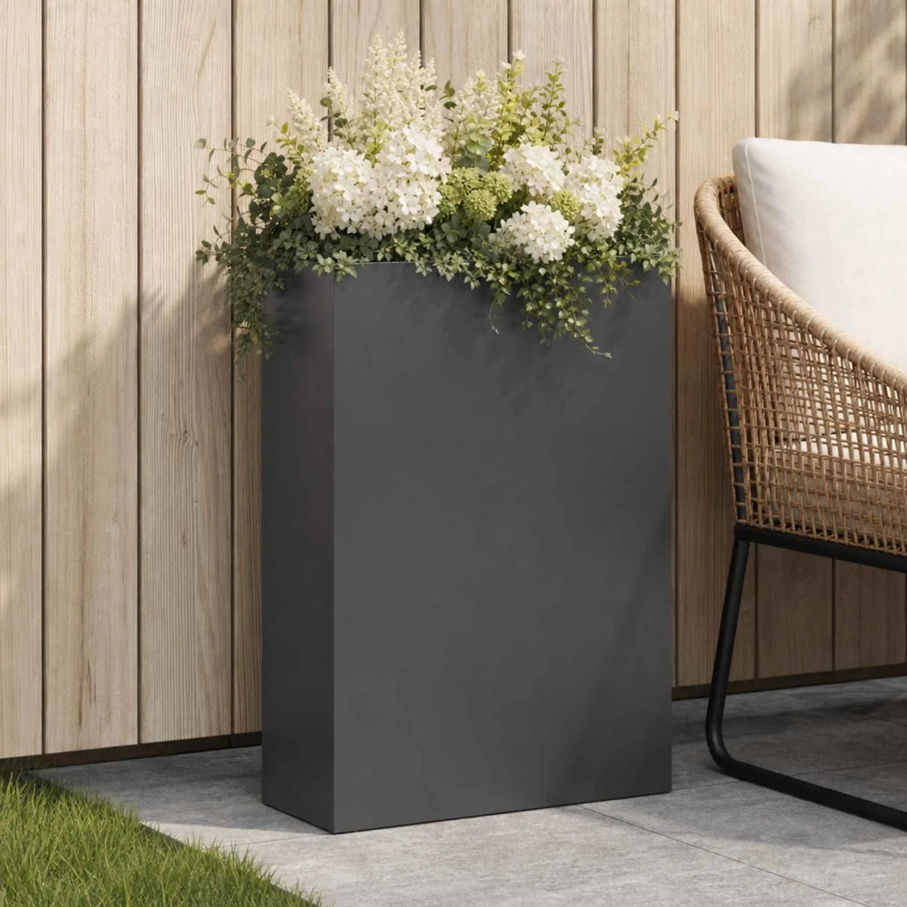 Vaso da giardino Nero 50 x 20 x 75 cm Acciaio laminato a freddo 8005456