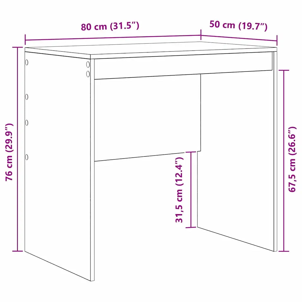 Scrivania Rovere Nero 80 x 50 x 76 cm 869427