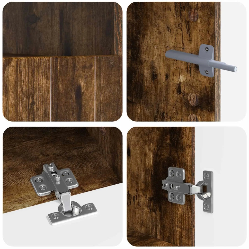 Mobile TV LED a 5 pezzi Rovere Fumo Legno ingegnerizzato 3416521