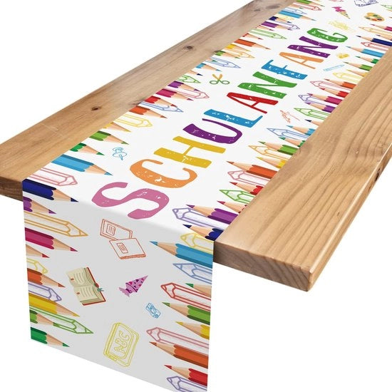 Decorazione per tavola iscrizione scuola, decorazione per tavola di benvenuto scuola decorazione per tavola per bambino scuola inizio scuola introduzione decorazione per tavola per festa di inizio scuola 180 x 35 cm