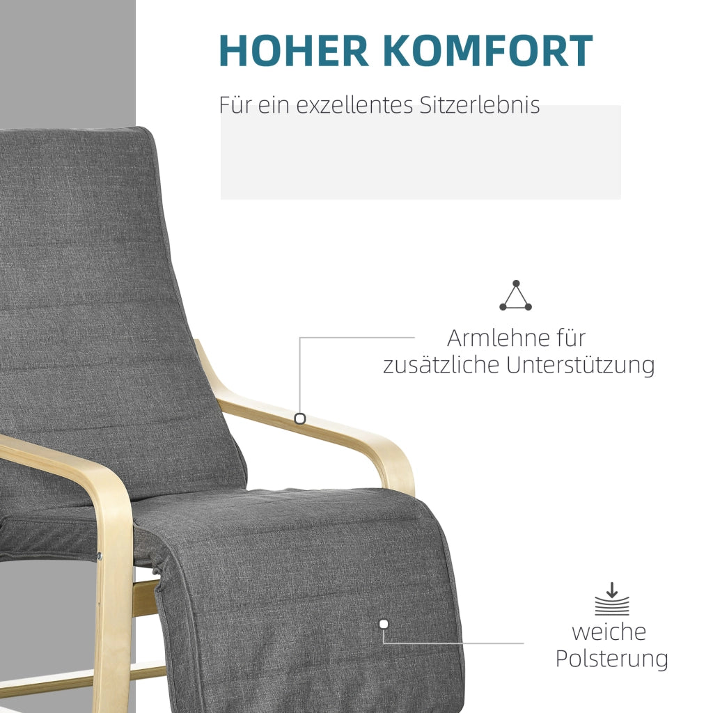 Poltrona relax reclinabile in tessuto grigio ¨C zephmum ¨C 66.5x94x100 cm