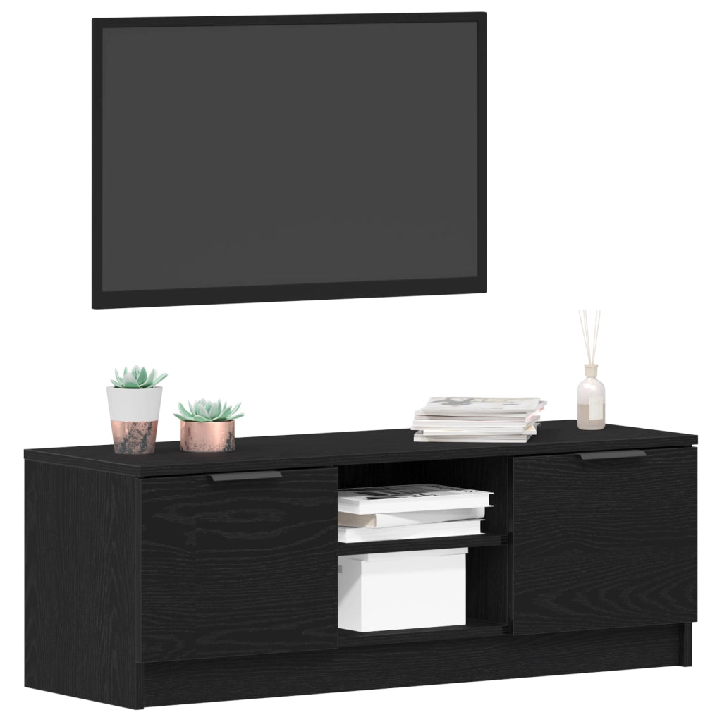 Mobile TV  Nero Rovere 102x35x36,5 cm Legno ingegnerizzato