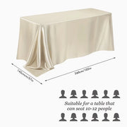Set di 2 tovaglie per tavolo in tessuto satinato rettangolari 145 x 259 cm liscio e lavabile decorazione per tavola per matrimonio, cena di gala, festa, cerimonia, champagne, bianco, ivore, salmone e verde oliva