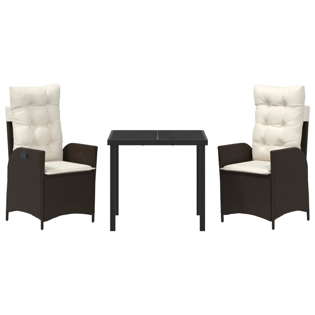 Set di 2 Marrone Polyrattan Marrone, Acciaio Verniciato a Polvere