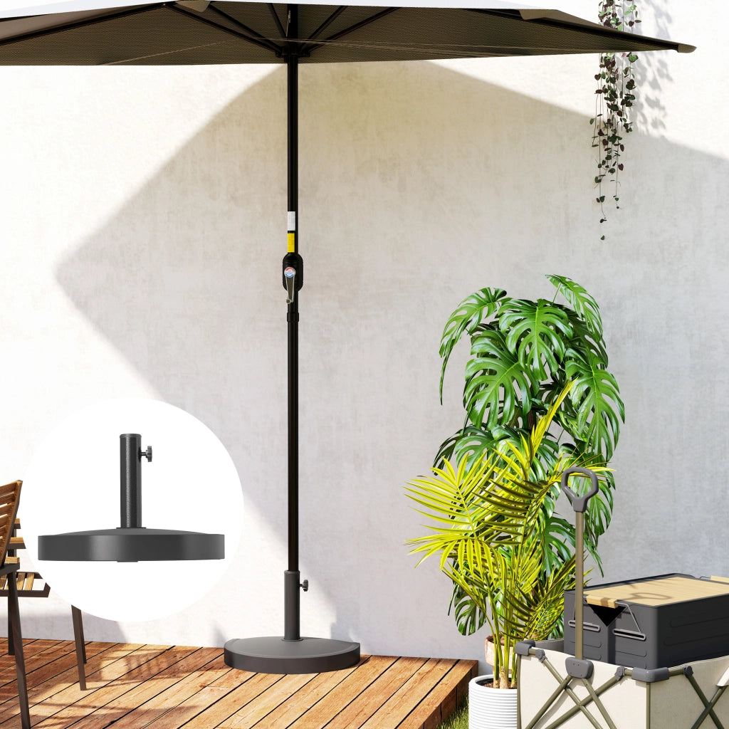 Base per Parasole 9 kg in Resina per Mastro 32, 38, 48 mm ¨C Zephmum ¨C Nero 49x31x33 cm