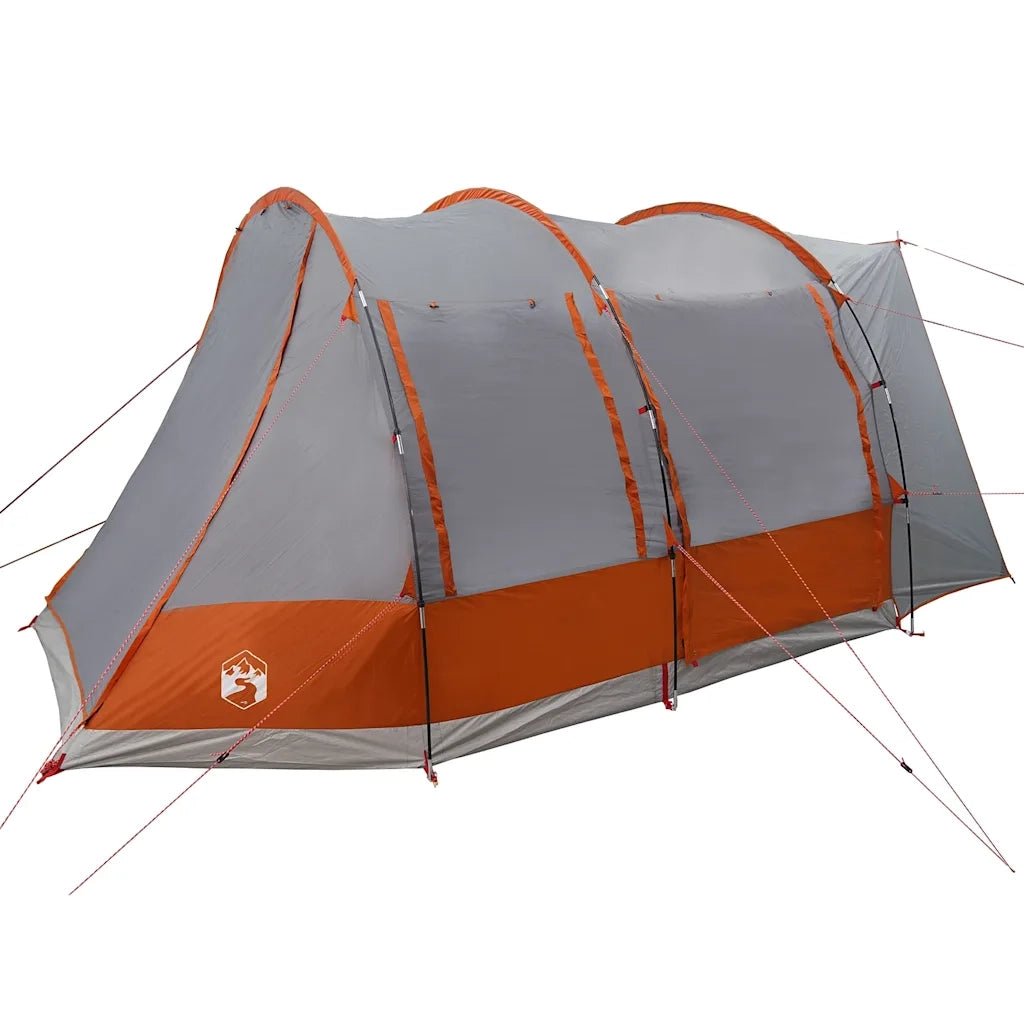 Tenda da Campeggio 2 Persone Grigio e Arancione Impermeabile