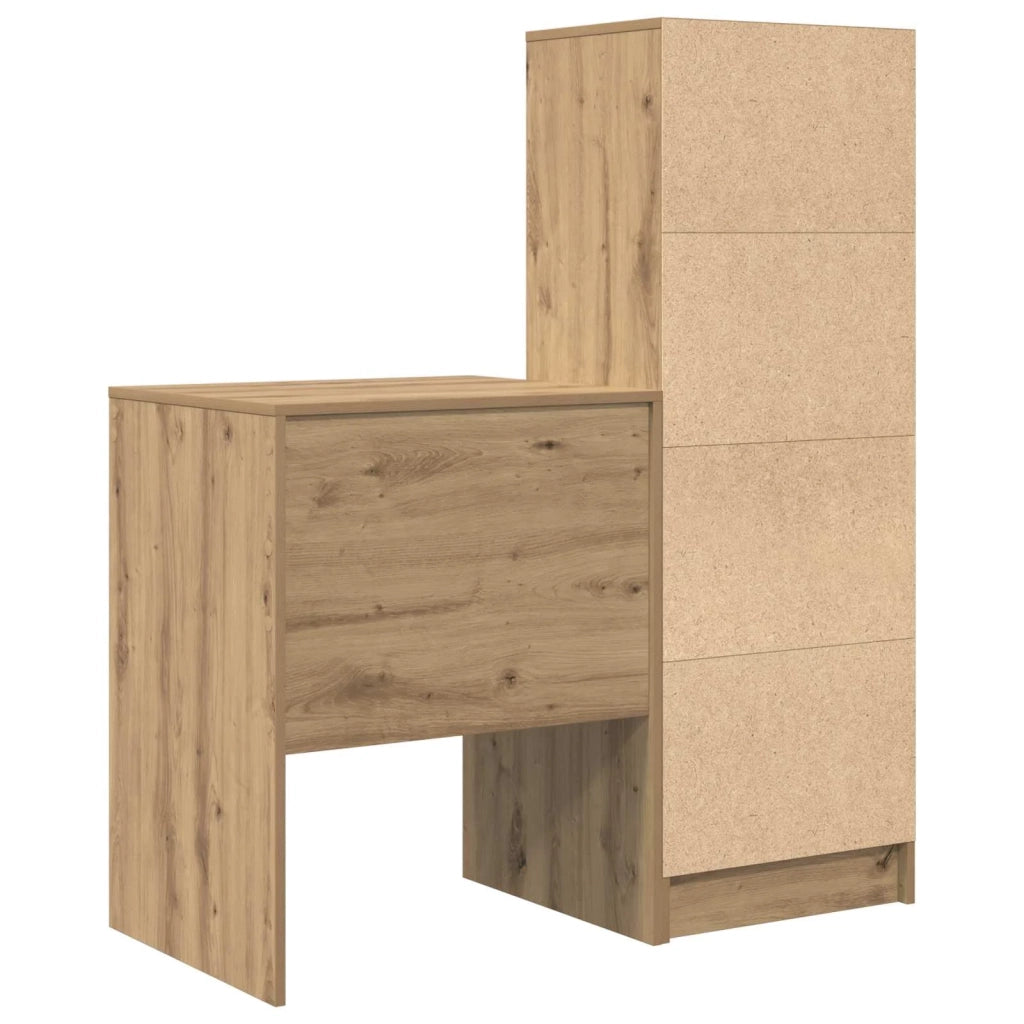 Scrivania con cassetto con lo scaffale 2 pcs Rovere artigianale 3337344