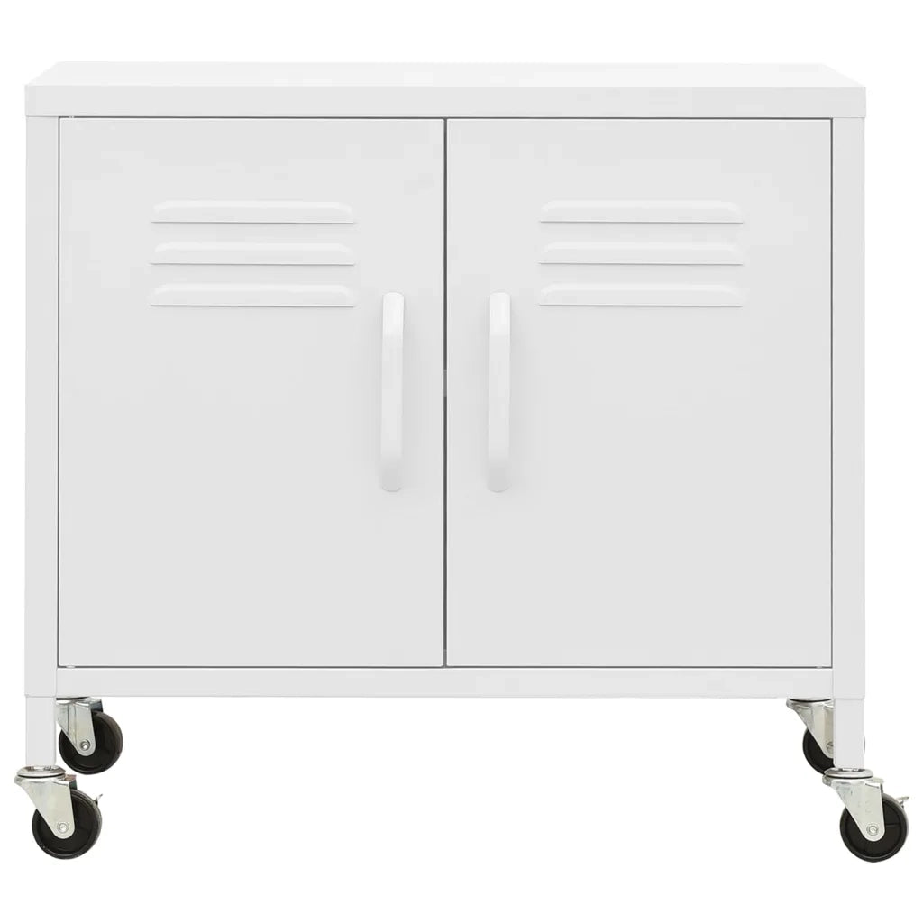 Mobile contenitore con ripiano regolabile 60 x 35 x 56 cm acciaio bianco 02_0046902
