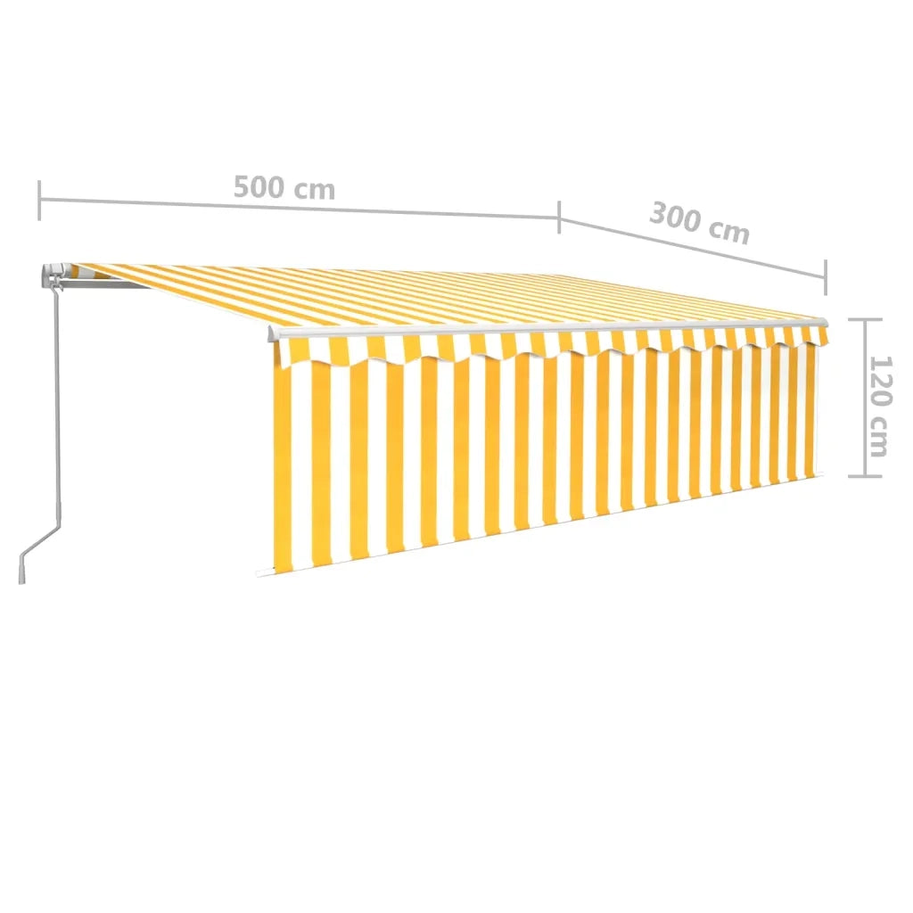 Tenda Retrattile Manuale con Parasole 5x3m Gialla Bianca cod mxl 56850