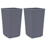 Fioriera rialzata per piante fiori giardino terrazze set da 2 32,5 x 32,5 x 57 cm PP grigio 02_0038938