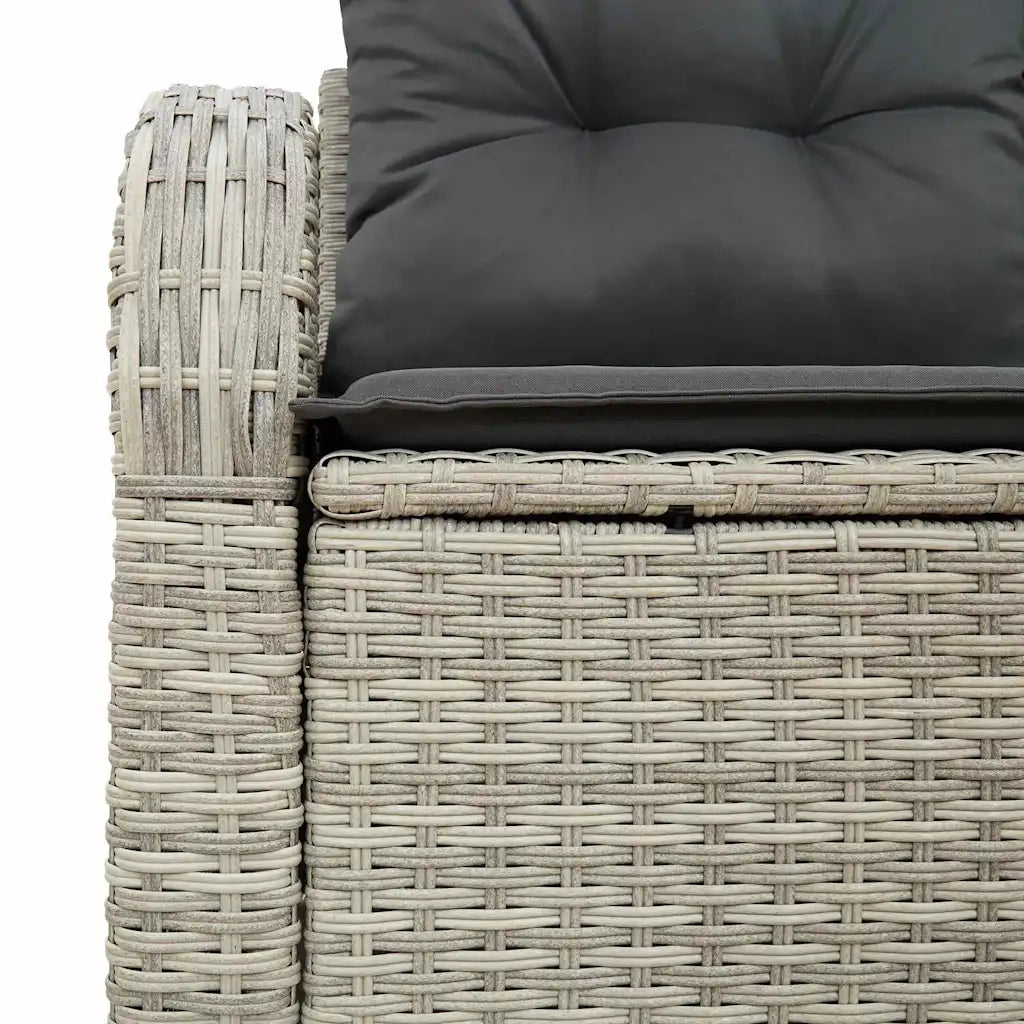 Divano da giardino-Sofa da Giardino-Divano da esterno Grigio chiaro 124 x 62 x 69cm polyrattan 387415
