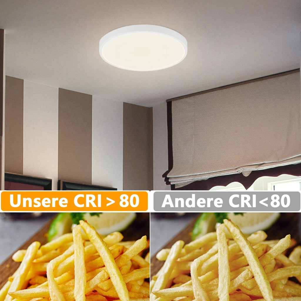 ZMH Lampada da soffitto plafoniera LED dimmerabile 20W rotonda piatta 30cm