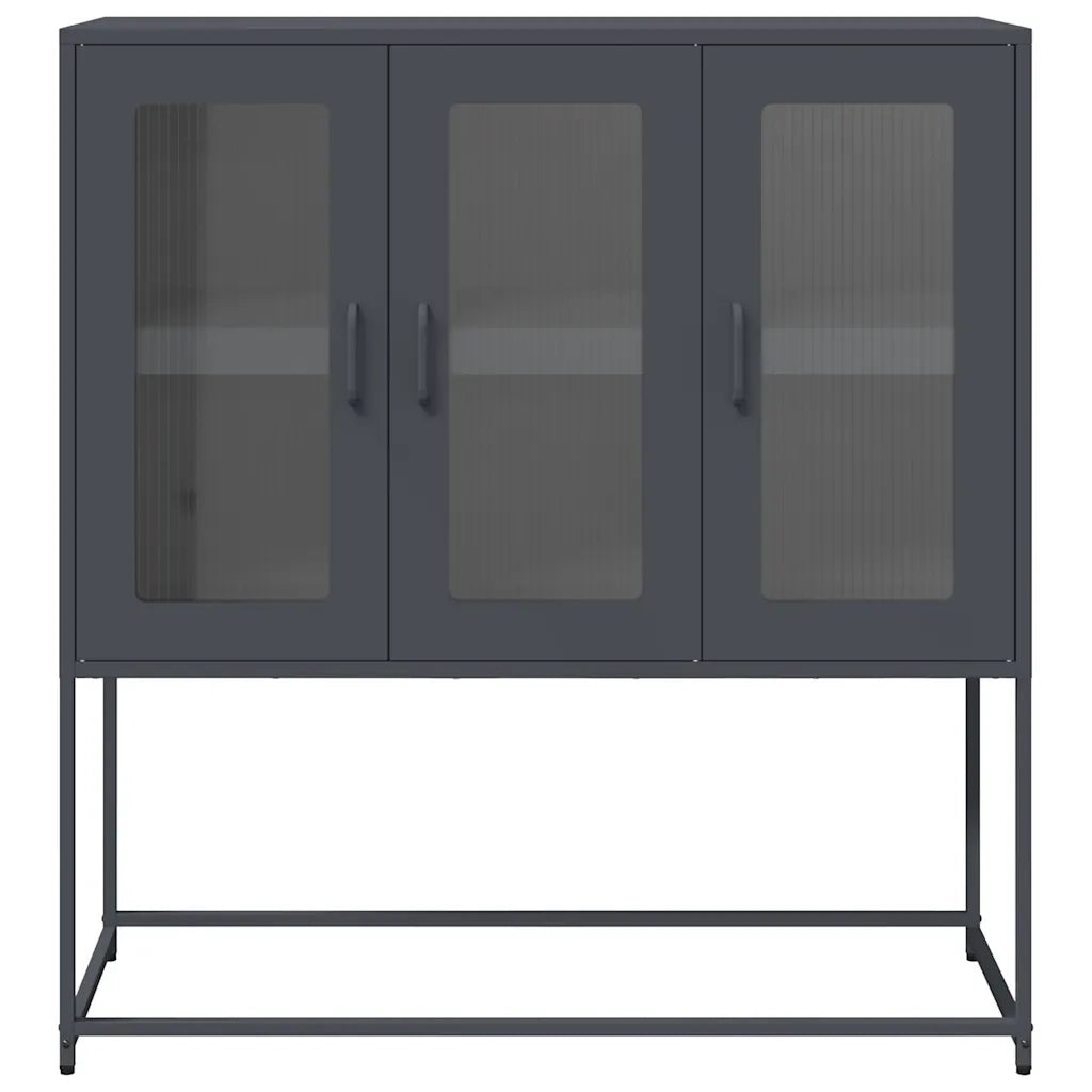 Credenza Antracite 100,5x39x107 cm in Acciaio Laminato a Freddo 853406