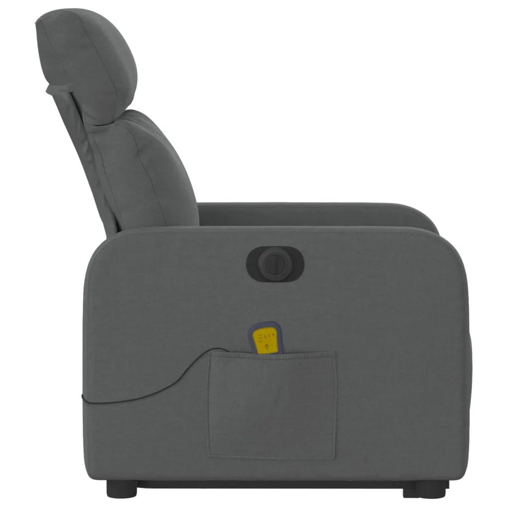 Poltrona Alzapersona Massaggi Elettrica Grigio Scuro Tessuto 3206727