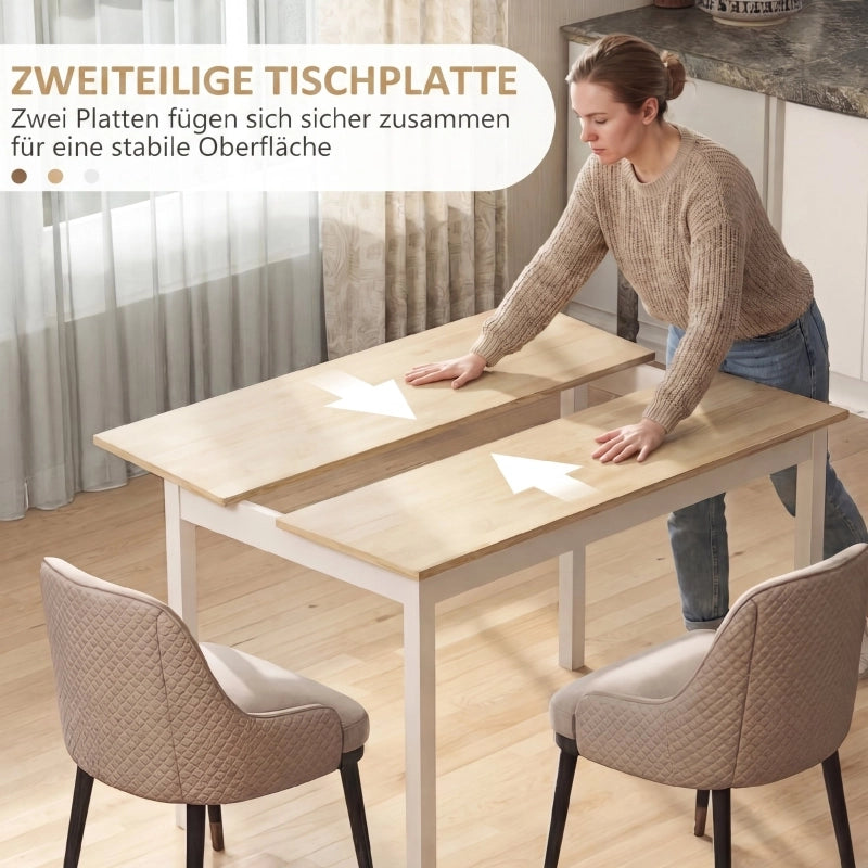 Tavolo da pranzo - 120x75 cm - stile country - per 4 persone - legno naturale - sala da pranzo