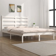 Giroletto-Struttura Letto Bianco in Legno Massello di Pino 200x200 cm 667677