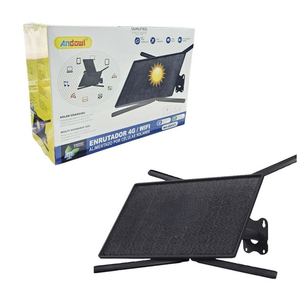 Trade Shop - Router Wi-fi 4g Wireless Con Pannello Solare Batteria Ricaricabile Ip66 Waterproof Q2025 -