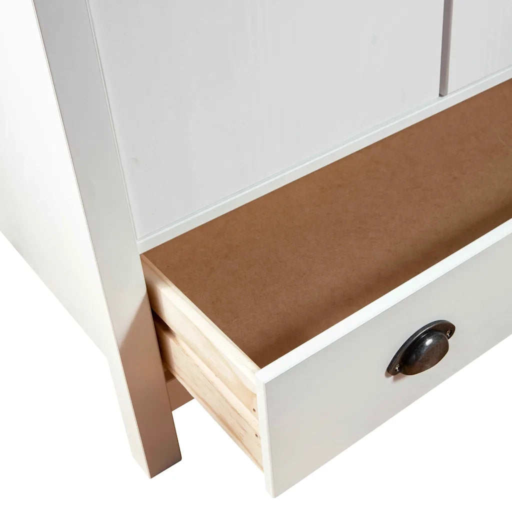 Armadio a 2 Ante Hill Bianco 89x50x170cm in Legno di Pino 288948