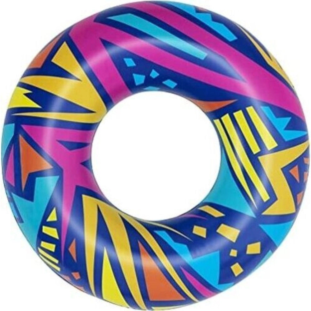 Trade Shop - Salvagente Gonfiabile Fantasia Geometrica ø 107 Cm Ciambella Mare Piscina 36228 -