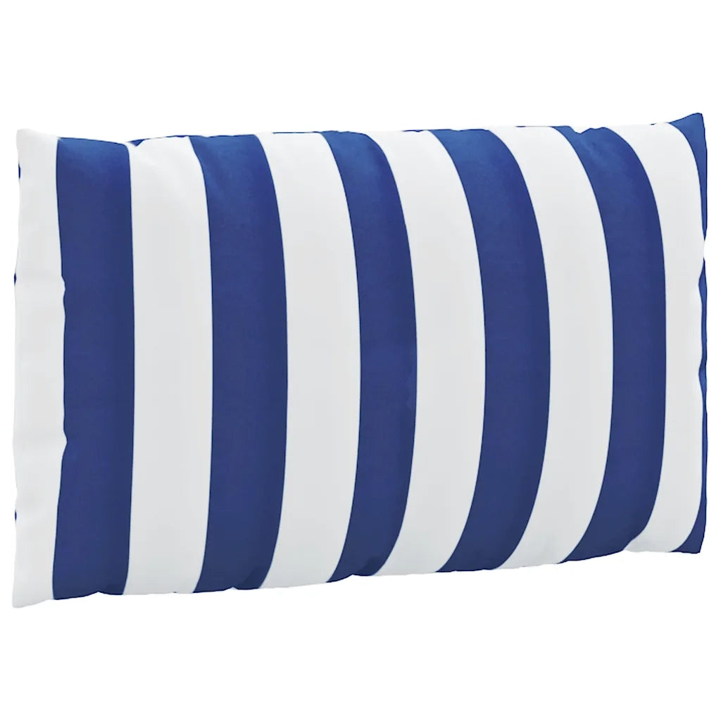 Cuscini per Pallet 3 pz | Cuscini per sedie Strisce Blu e Bianche Tessuto Oxford