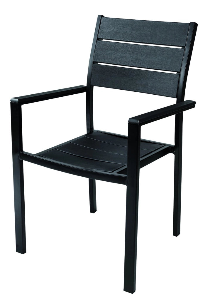 POLTRONA DA ESTERNO METALWOOD IN ACCIAIO EFFETTO LEGNO 58x55xH88 cm