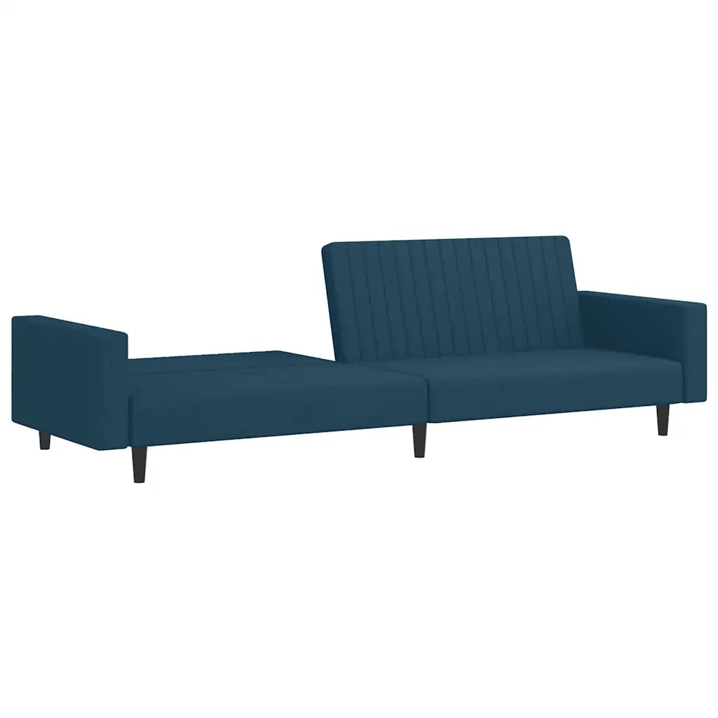 Divano Letto a 2 Posti Blu in Velluto 375936