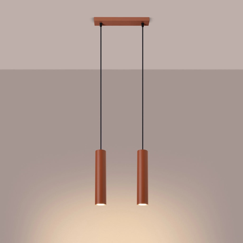 Lampada a sospensione LAGOS 2 rosso ocra