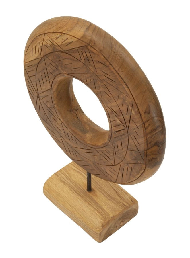Scultura Dorat Cerchio 28x10x38 cm in Teak Riciclato