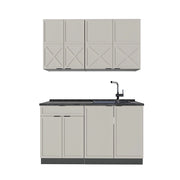 Cucina completa Fame-Line GrigioBeige/Antracite 140 cm, PL Antracite Vicco