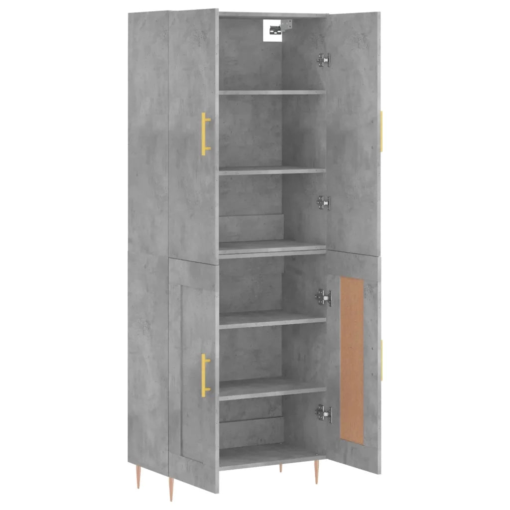 Credenza Grigio Cemento 69,5x34x180 cm in Legno Multistrato 3195783