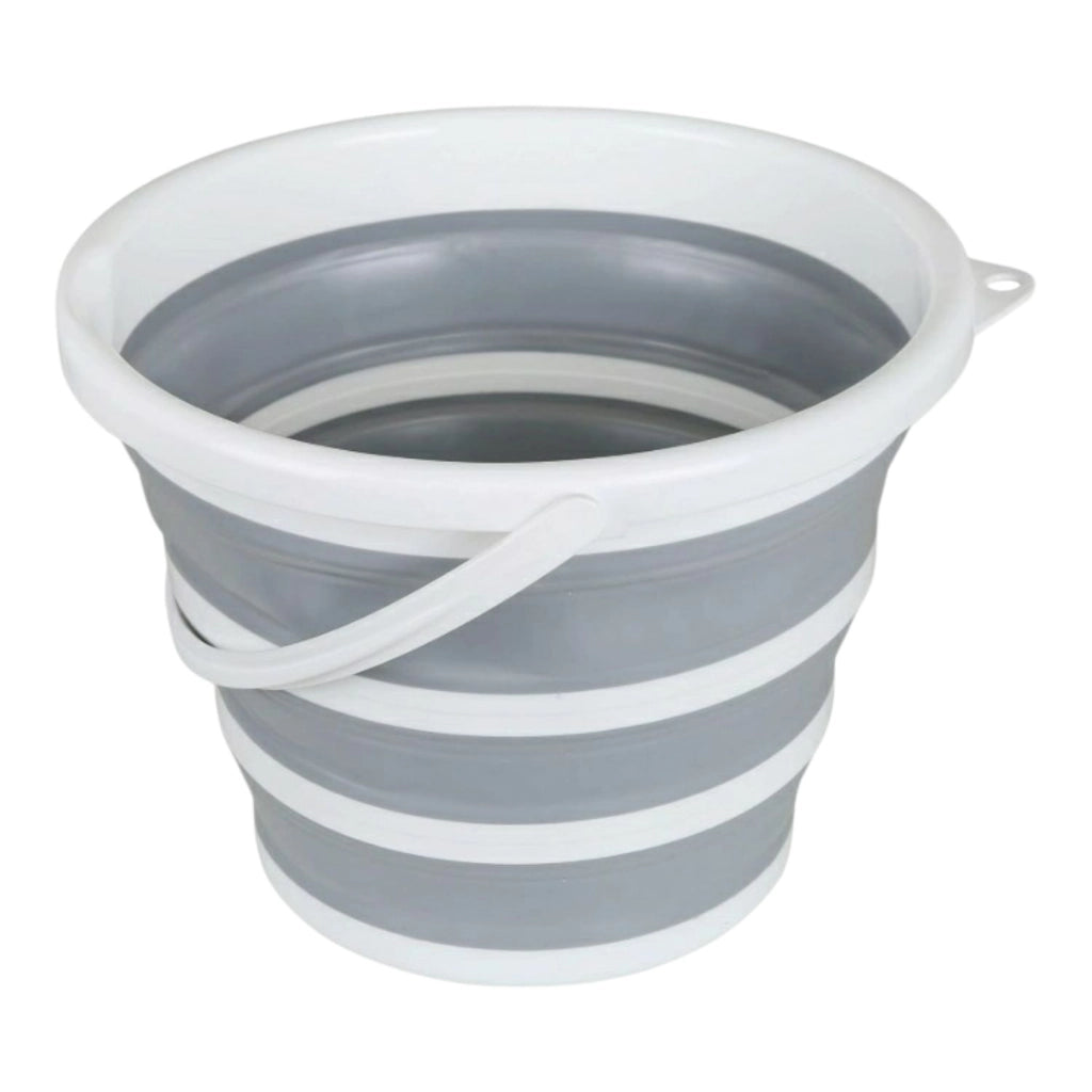 SECCHIO PIEGHEVOLE MULTIFUNZIONE 10L GRIGIO/BIANCO - GRIGIO/BLU