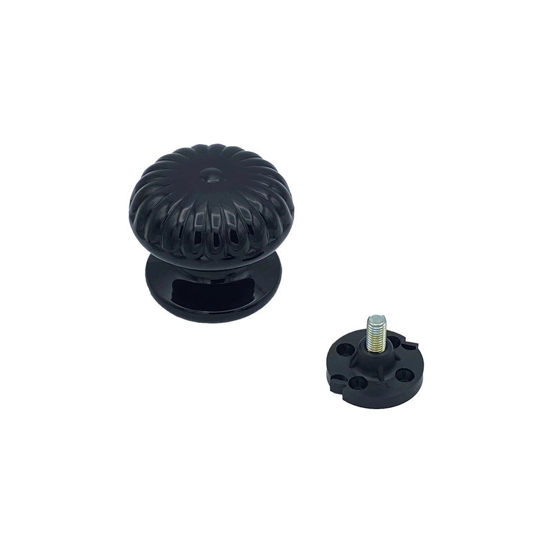 Pomolo fisso per porta SAGUATTI 861/70QB in alluminio nero lucido