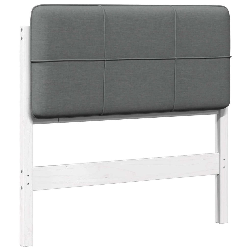 Testiera imbottita Bianco e grigio chiaro 75 cm Pino massello