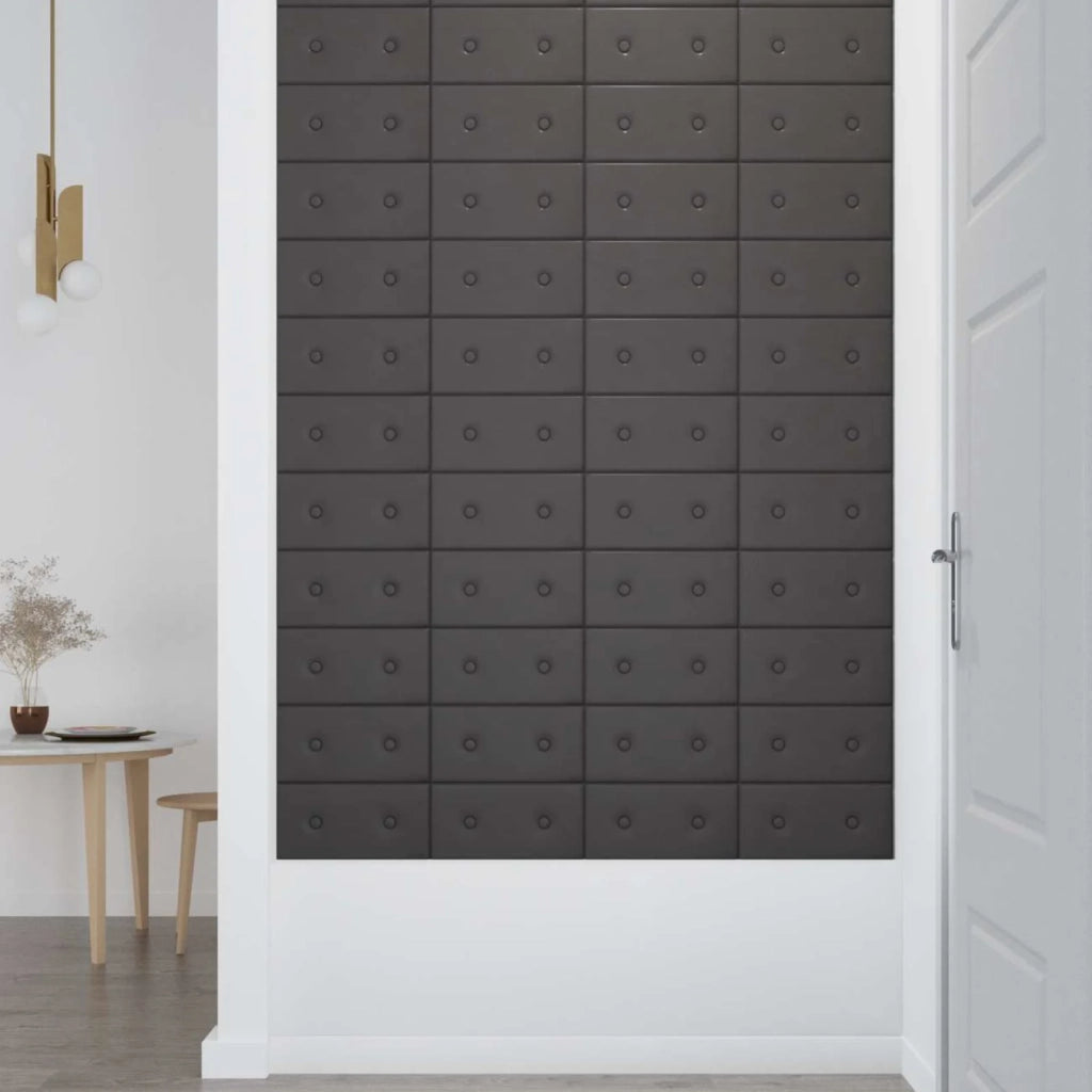 Testiera da Parete 12 pcs Grigio 30 x 15 cm Pelle Sintetica 42046509