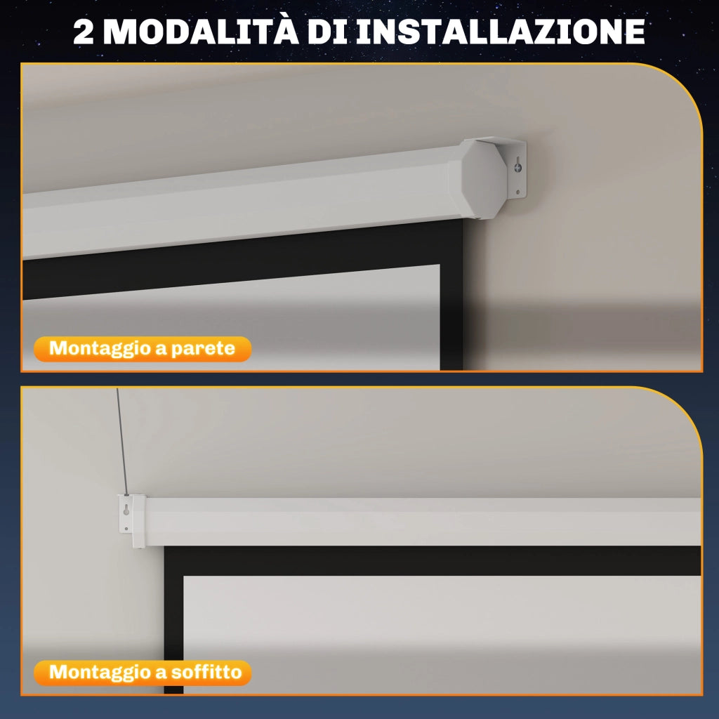 Schermo per Proiettore 120" Formato 1:1, Angolo di 160¡ã e Montaggio a Soffitto o Parete